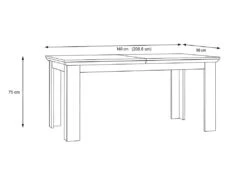 Table De Repas Extensible 160/206 Cm Décor Chêne Blanchi - ANGELE -Mobilia Boutique table a manger 9178875