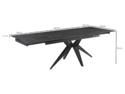 Table Extensible 160/240 Cm Céramique Noir Marbré Pied étoile - INDIANA 06 -Mobilia Boutique table a manger 9178917