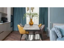 Table Extensible 160/240 Cm Céramique Gris Marbré Pied Luge - DAKOTA 02 -Mobilia Boutique table a manger 9178933