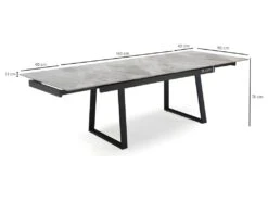 Table Extensible 160/240 Cm Céramique Gris Marbré Pied Luge - DAKOTA 02 -Mobilia Boutique table a manger 9178939