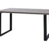 Table Pour Salle à Manger MALAGA 180 Cm - Plateau Effet Chêne Wellington Et Pieds En Métal Noir. -Mobilia Boutique table a manger 9537797