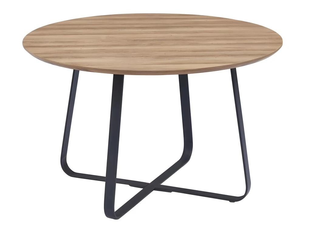 Table à Manger Ronde NOVES, ø120cm - Brun/noir - Style Moderne 3 Table à Manger Ronde NOVES, ø120cm - Brun/noir - Style Moderne