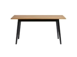 PASCALE - Table Repas 150cm Bois Massif Naturel Et Noir -Mobilia Boutique table a manger 9538563