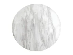 TYROL - Table Repas Ø110cm Plateau MDF Aspect Marbré Et Pied Métal Noir -Mobilia Boutique table a manger 9538869