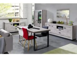 Table Pour Salle à Manger MALAGA 160 Cm - Plateau Effet Chêne Wellington Et Pieds En Métal Noir. 5 Table Pour Salle à Manger MALAGA 160 Cm - Plateau Effet Chêne Wellington Et Pieds En Métal Noir. -Mobilia Boutique table a manger 9539659