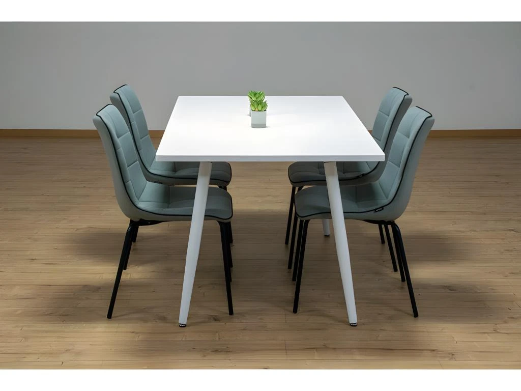 Table 160 X 90 Collection RENNES Pieds Métal Et Plateau Blanc. Table Design. 4 Table 160 X 90 Collection RENNES Pieds Métal Et Plateau Blanc. Table Design. – Image 2