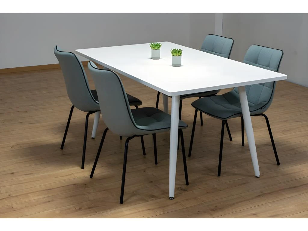 Table 160 X 90 Collection RENNES Pieds Métal Et Plateau Blanc. Table Design. 5 Table 160 X 90 Collection RENNES Pieds Métal Et Plateau Blanc. Table Design. – Image 3