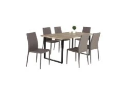 Table DAVID Avec Plateau En MDF Et Pieds En Acier Noir. Design Type Industriel Pour Votre Intérieur -Mobilia Boutique table a manger 9539855