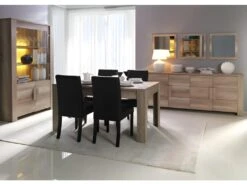 Table Extensible Pour Salle à Manger FARRA. Dimensions 160-200 Cm Avec Rallonge. Coloris Oak Canyon, Chêne Clair 7 Table Extensible Pour Salle à Manger FARRA. Dimensions 160-200 Cm Avec Rallonge. Coloris Oak Canyon, Chêne Clair -Mobilia Boutique table a manger 9540565