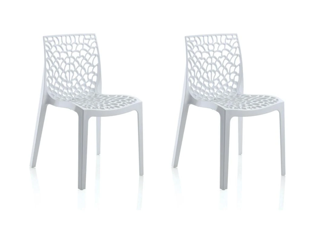 Lot De 2 Chaises Empilables DIADEME - Polypropylène - Blanc Dolomite 8 Lot De 2 Chaises Empilables DIADEME - Polypropylène - Blanc Dolomite – Image 6