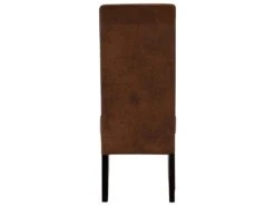 Lot De 2 Chaises SANTOS - Microfibre Aspect Cuir Vieilli - Pieds Bois Foncé -Mobilia Boutique tabouret de bar 274117