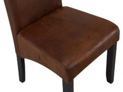 Lot De 2 Chaises SANTOS - Microfibre Aspect Cuir Vieilli - Pieds Bois Foncé -Mobilia Boutique tabouret de bar 274121